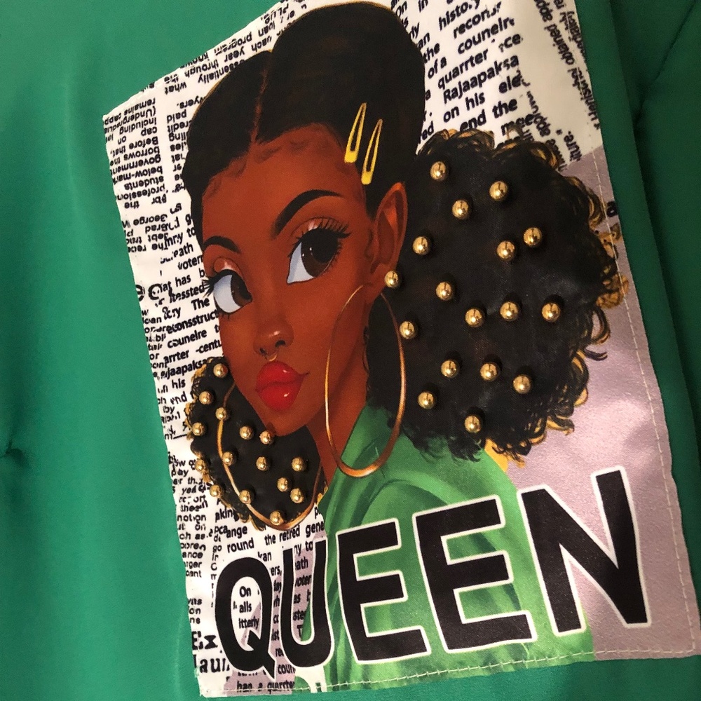Girl Women Graphic Art Blouse/Top, African - African American, Black